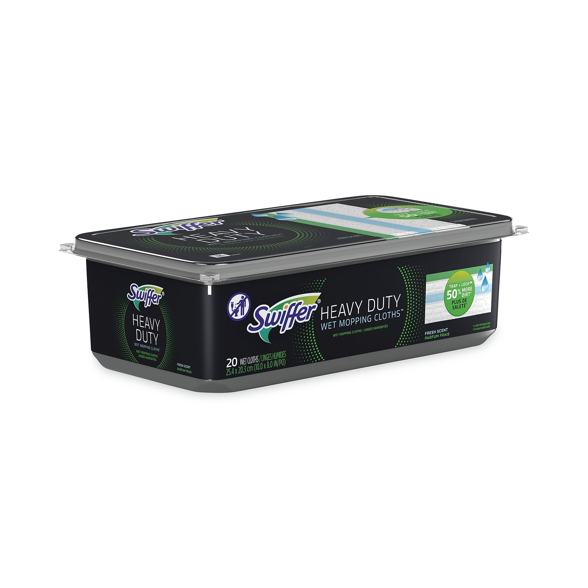 Swiffer Heavy-Duty Wet Refill Cloths, 10 x 8, Open Window Fresh, 20/Tub, 6 Tubs/Carton (PGC76472)