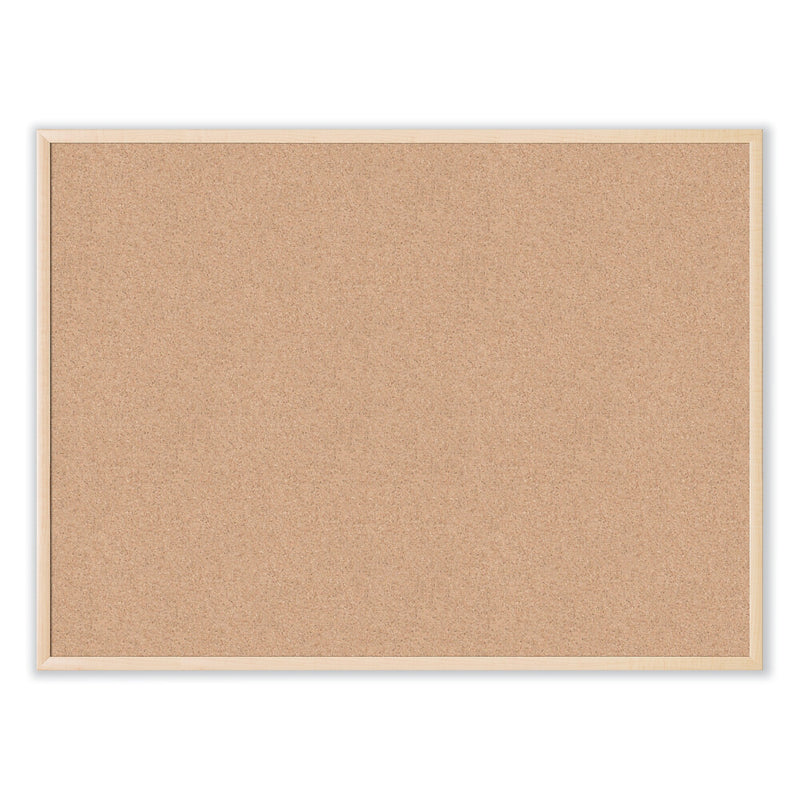 U Brands Cork Bulletin Board, 47 x 35, Tan Surface, Birch Wood Frame (UBR003U0001)