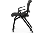 HON Motivate Fabric/Mesh Nesting Stacking Chair, Black/Charblack (HMN2.F.S.IM.ON.CU10.CBK)