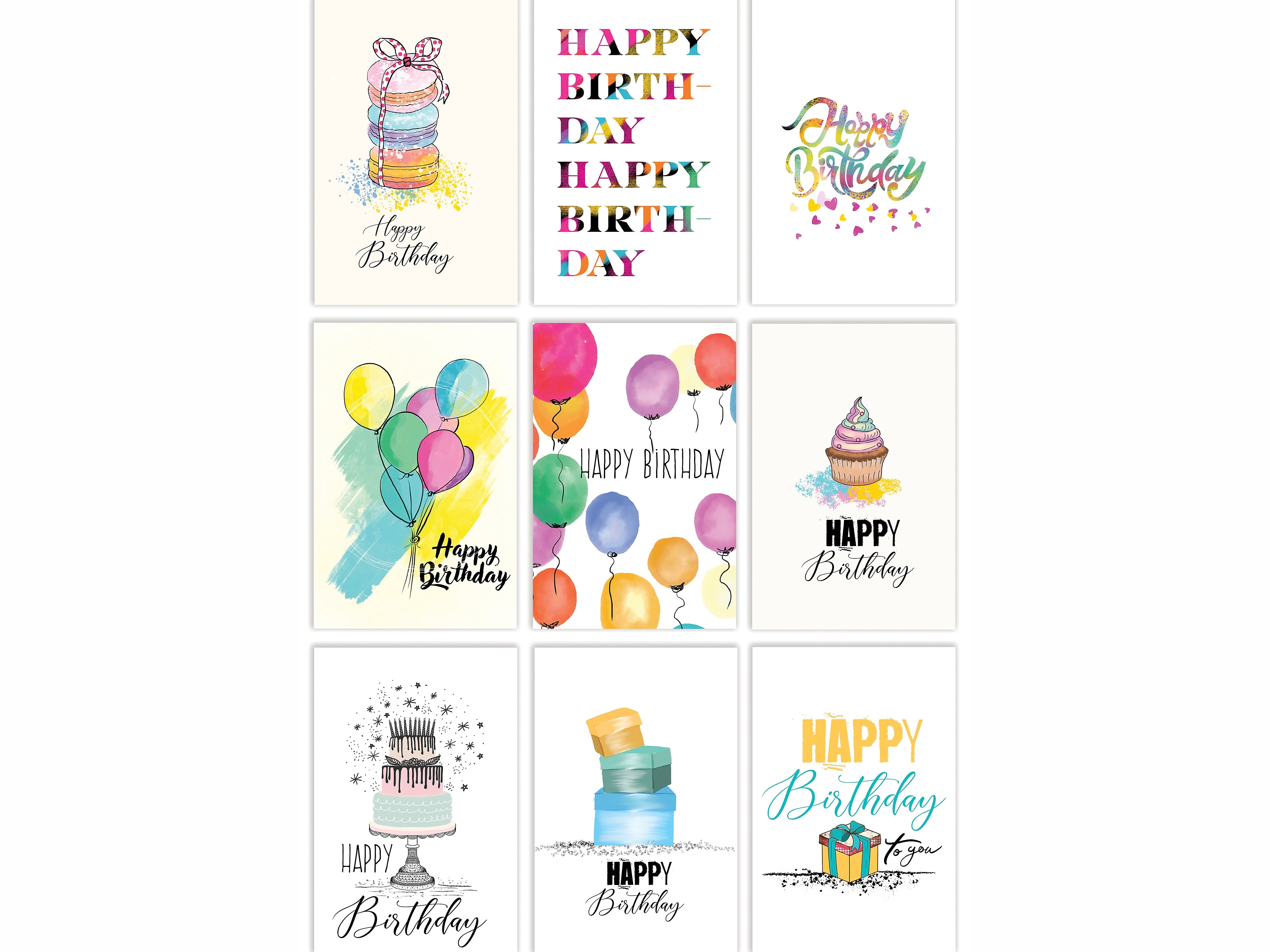 Better Office Fun & Chic Birthday Cards with Envelopes, 6" x 4", Assorted Colors, 99/Pack (64532-99PK)