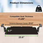Uncaged Ergonomics KT4 Adjustable Clamp On Keyboard Tray, Black (KT4-B)