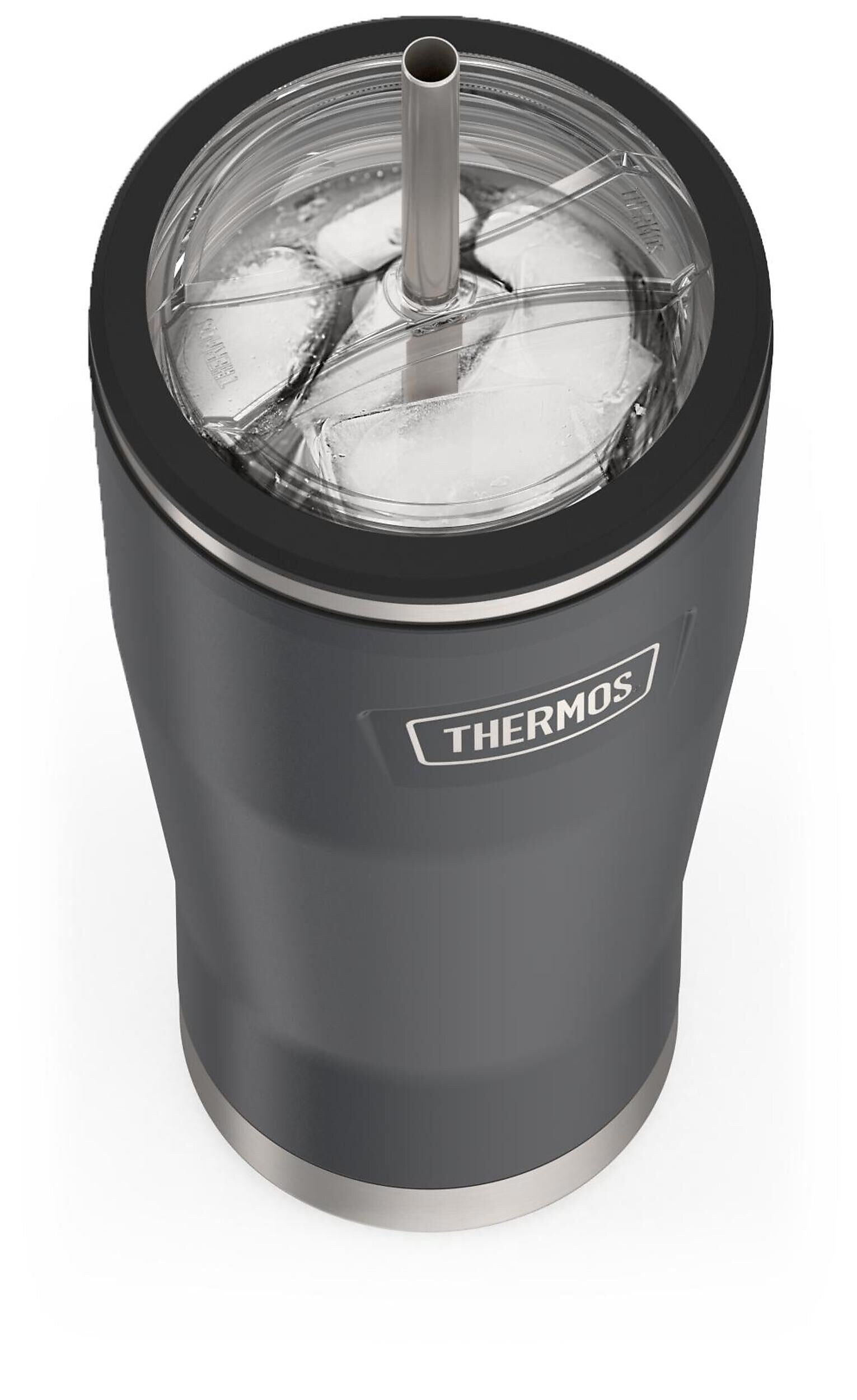 Thermos Icon Stainless Steel Vacuum Insulated Cold Tumbler with Straw, 24 oz., Granite (EAIS1112GT4)