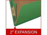 Medical Arts Press Pressboard Classification Folder, 1 Divider, 2" Expansion, Letter Size, Moss Green, 10/Box