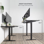 Mount-It! Dual Motor 60"W Electric Adjustable Standing Desk, Black (MI-18121)