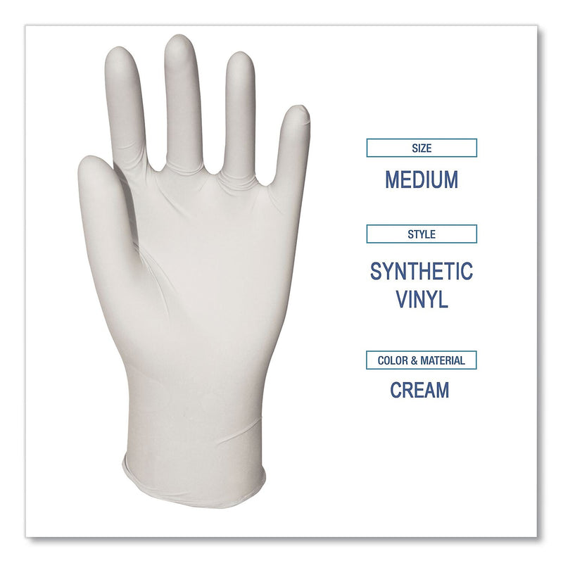 Boardwalk Powder Free Vinyl Food Safe Gloves, Latex Free, Medium, Cream, 100 Gloves/Box, 10 Boxes/Carton (BWK315MCT)