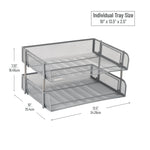 Mind Reader Metal Side Loading Stackable Letter Tray, Letter Size, Silver (ESTACK2-SIL)