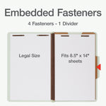 Pendaflex Recycled Classification Folder, 1-Dividers, 2" Expansion, Legal Size, Light Green, 10/Box (17175EE)