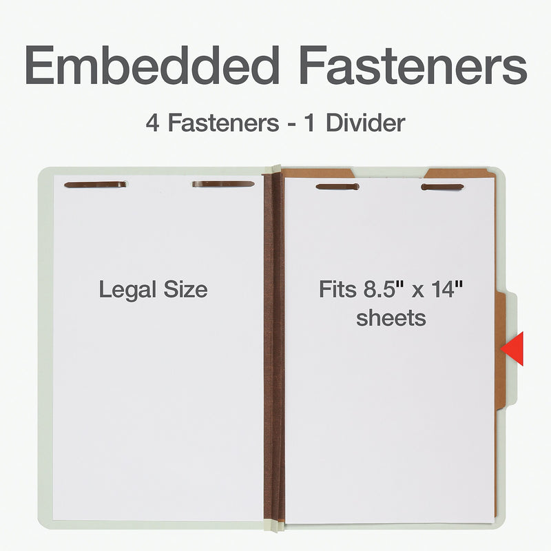 Pendaflex Recycled Classification Folder, 1-Dividers, 2" Expansion, Legal Size, Light Green, 10/Box (17175EE)