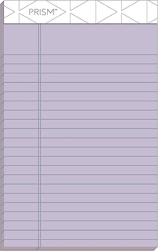 TOPS Prism Notepad, 5" x 8", Narrow Ruled, Assorted, 50 Sheets/Pad, 6 Pads/Pack (TOP63016)