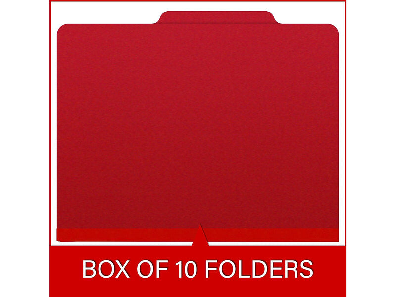 Medical Arts Press Pressboard Classification Folder, 1 Divider, 2" Expansion, Letter Size, Deep Red, 10/Box (DV-T42-14-3DRD)
