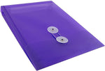 JAM Paper Premium Plastic Filing Envelope with Button & String Closure, 6 1/4" x 9 1/4", Purple, 3/Pack (472B1PUX3)