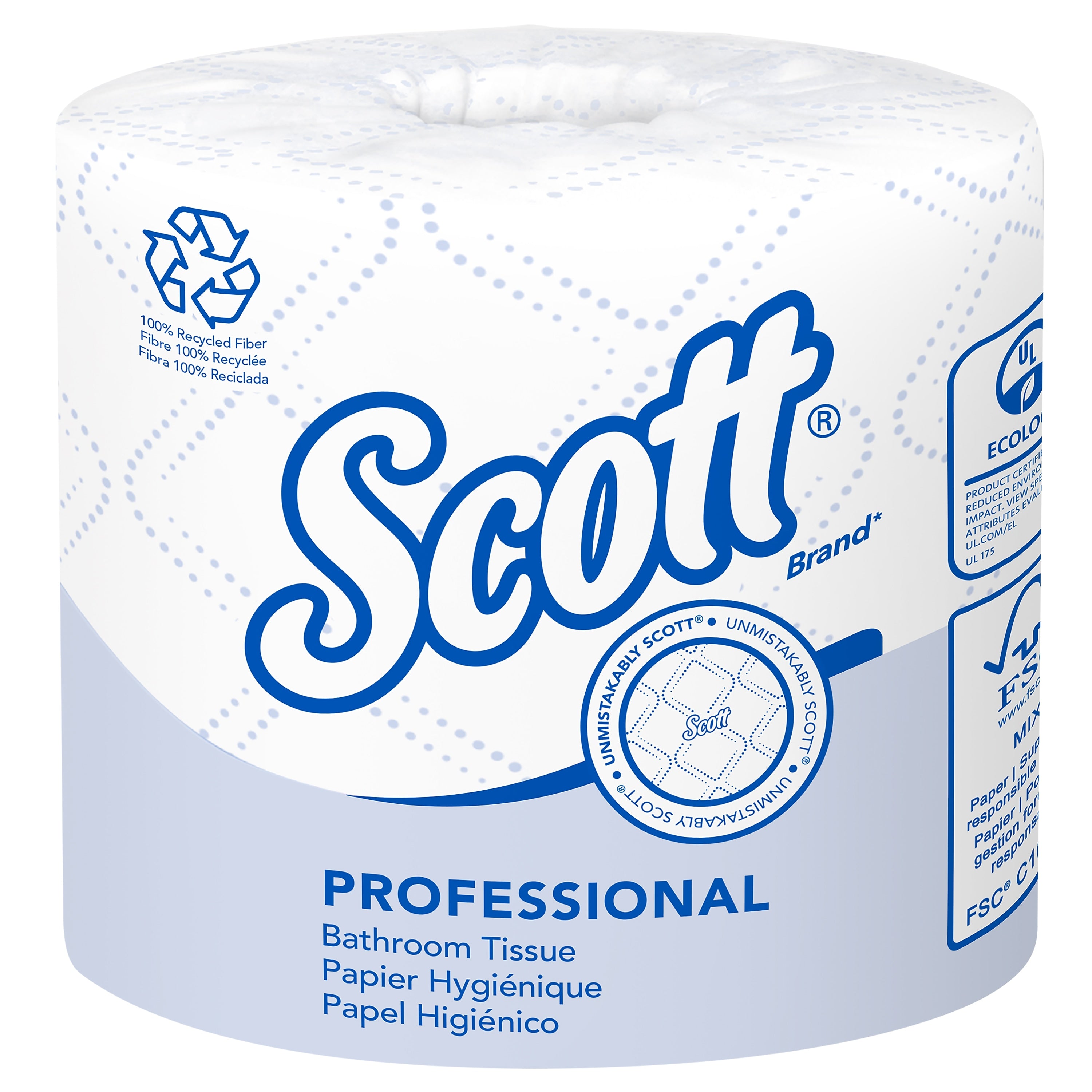 Scott Professional Essential Recycled Toilet Paper, 2-ply, White, 473 Sheets/Roll, 80 Rolls/Case (13217)
