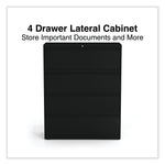 Alera 4-Drawer Lateral File Cabinet, Locking, Letter/Legal, Black, 42.13" (ALELF4254BL)