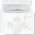 "With Sympathy" Card w/ Silver Lined White Envelope, 25/BX