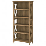 Bush Furniture Key West 66"H 5-Shelf Bookcase with Adjustable Shelves, Reclaimed Pine Laminated Wood (KWB132RCP-03)