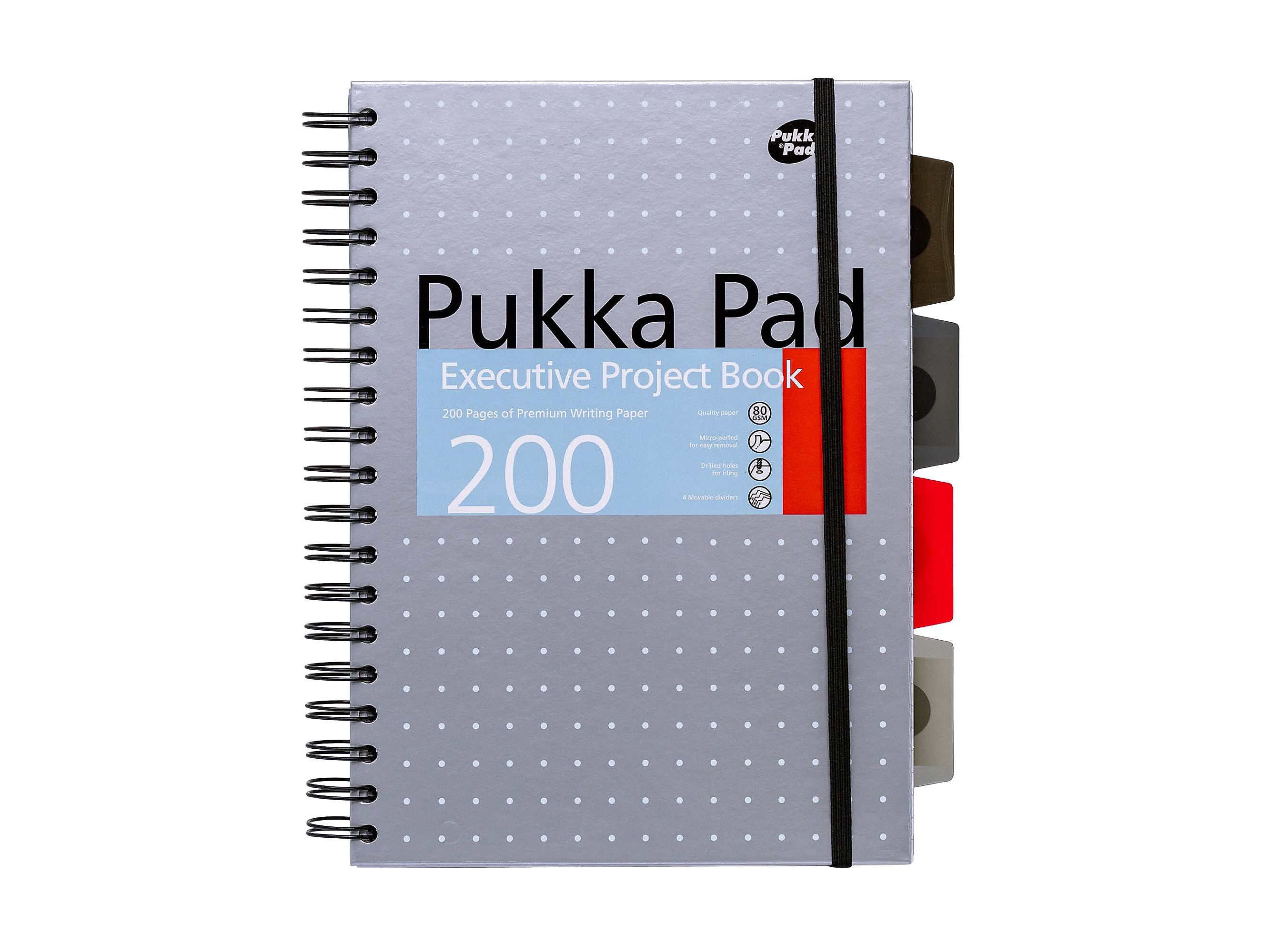 Pukka Pad Metallic 5-Subject Subject Notebooks, 6.9" x 9.8", College Ruled, 100 Sheets, Assorted Colors, 3/Pack (9589-MET)