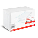 Staples 5" x 8" Index Cards, Lined, White, 500/Pack (TR51006)