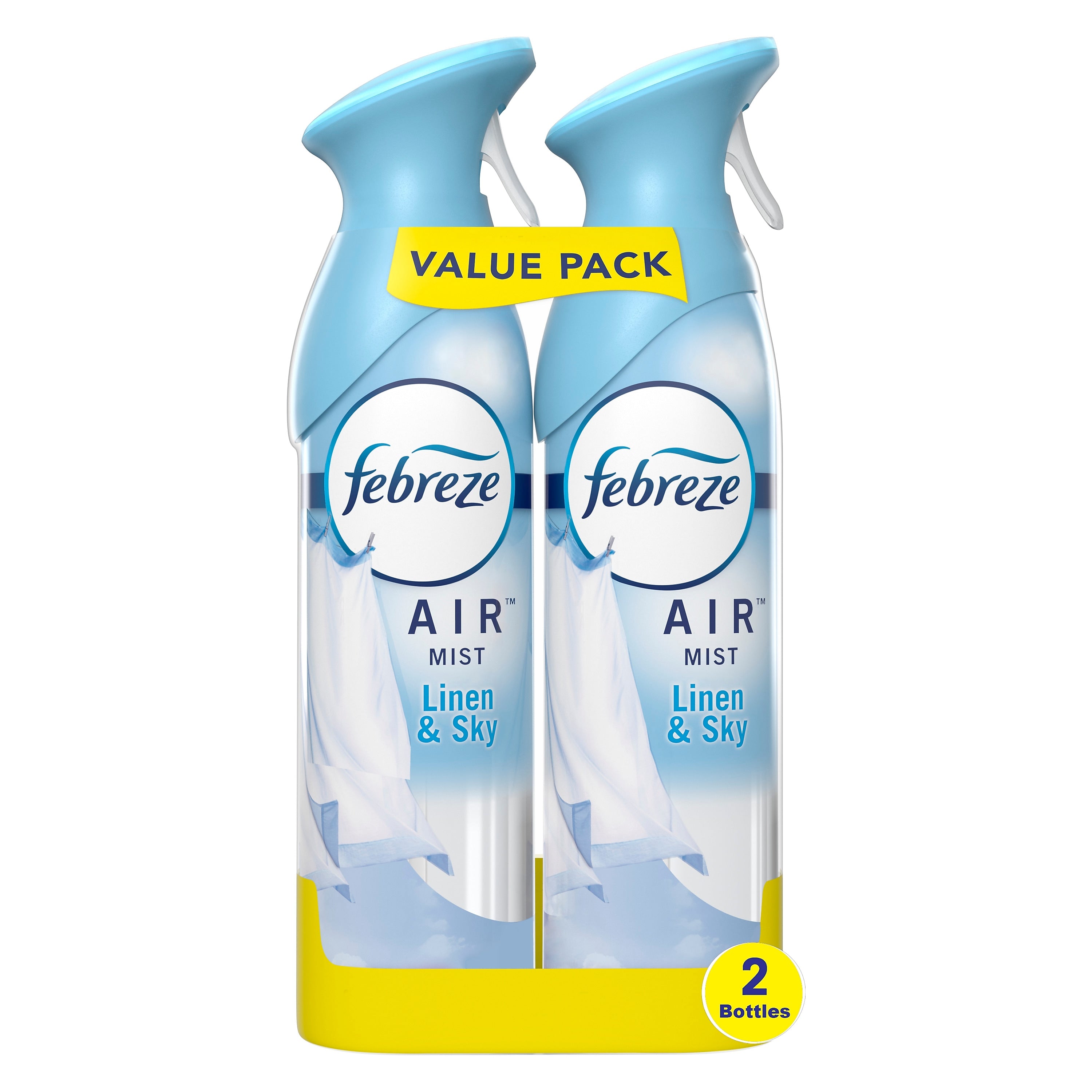 Febreze Odor-Fighting Air Freshener Spray, Linen & Sky Scent, 8.8 oz., 2/Pack (97799)