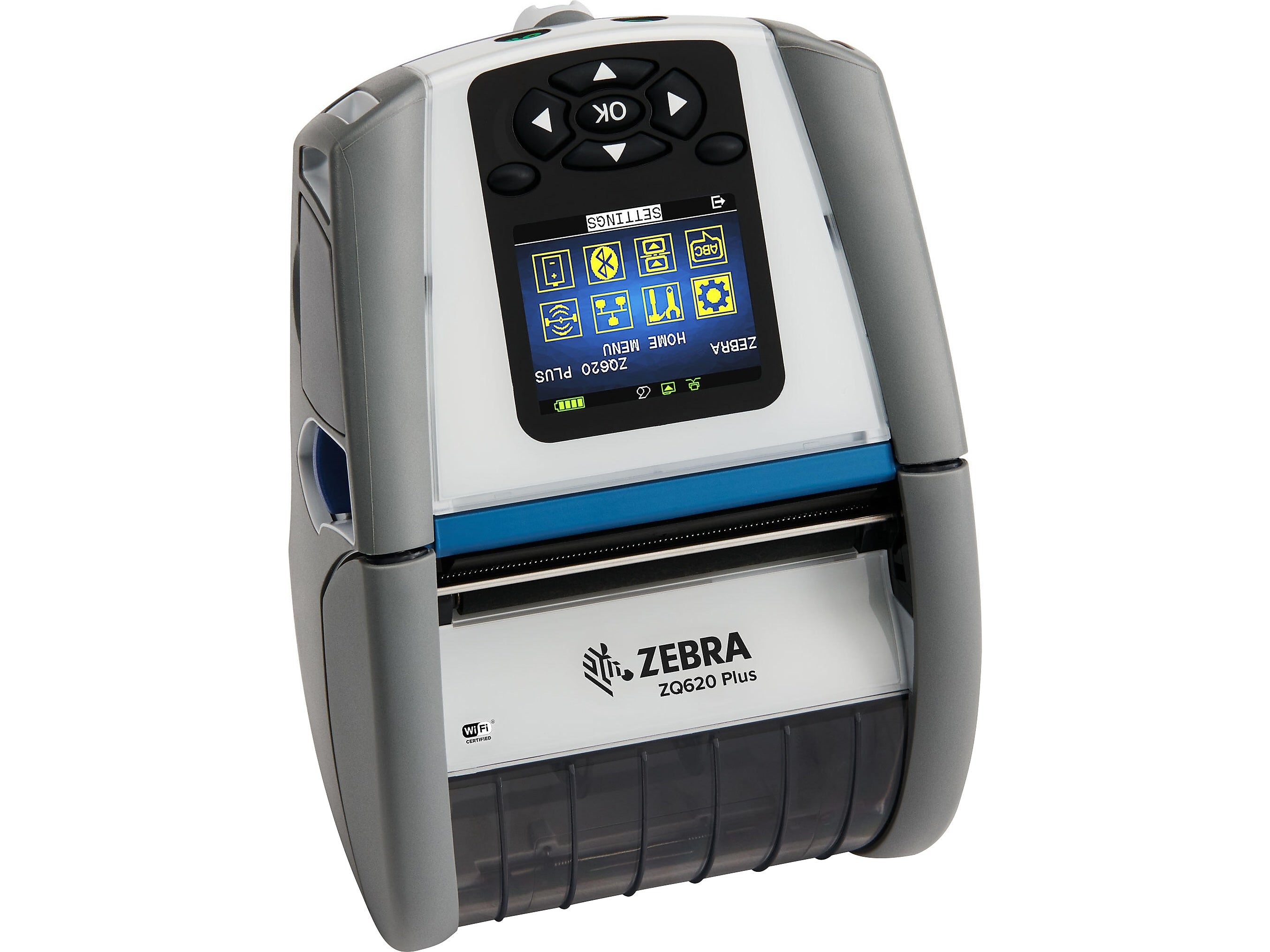 Zebra ZQ62-HUWA004-00 ZQ620 Plus-HC Direct Thermal POS Printer, Wireless, Gray/White