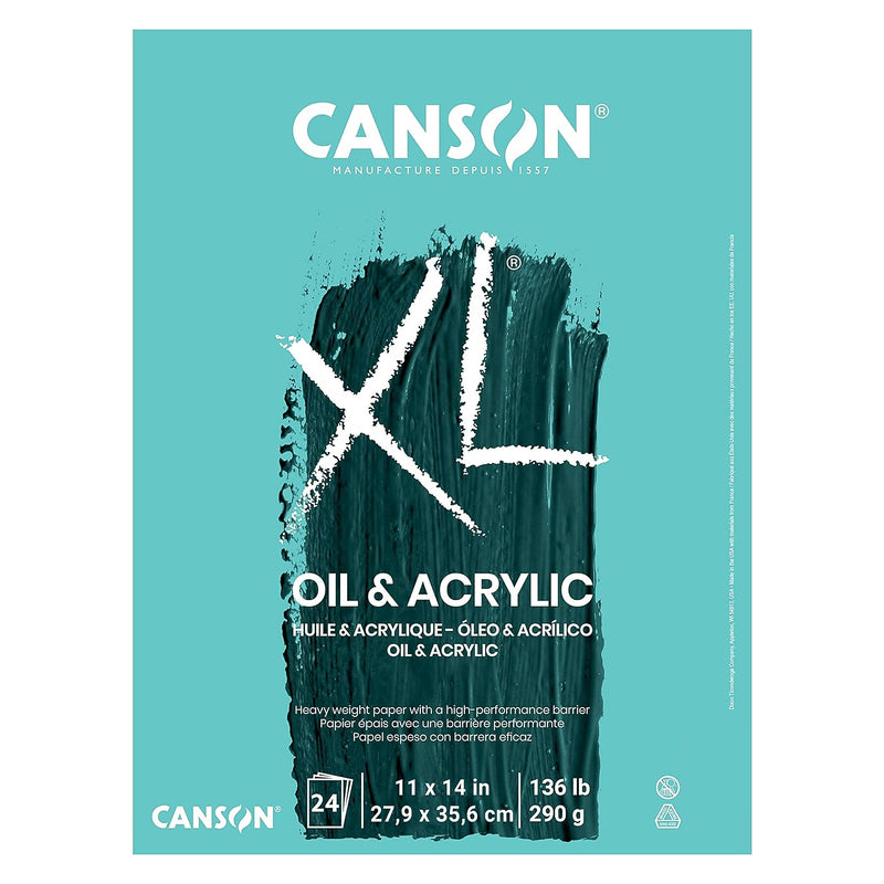 Canson XL Series 11" x 14" Oil & Acrylic Pad, 24 Sheets/Pad (MCXC400026878)
