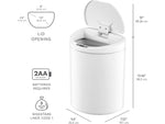 Nine Stars Plastic Sensor Trash Can, 2.6-Gallon, White (DZT-10-29)