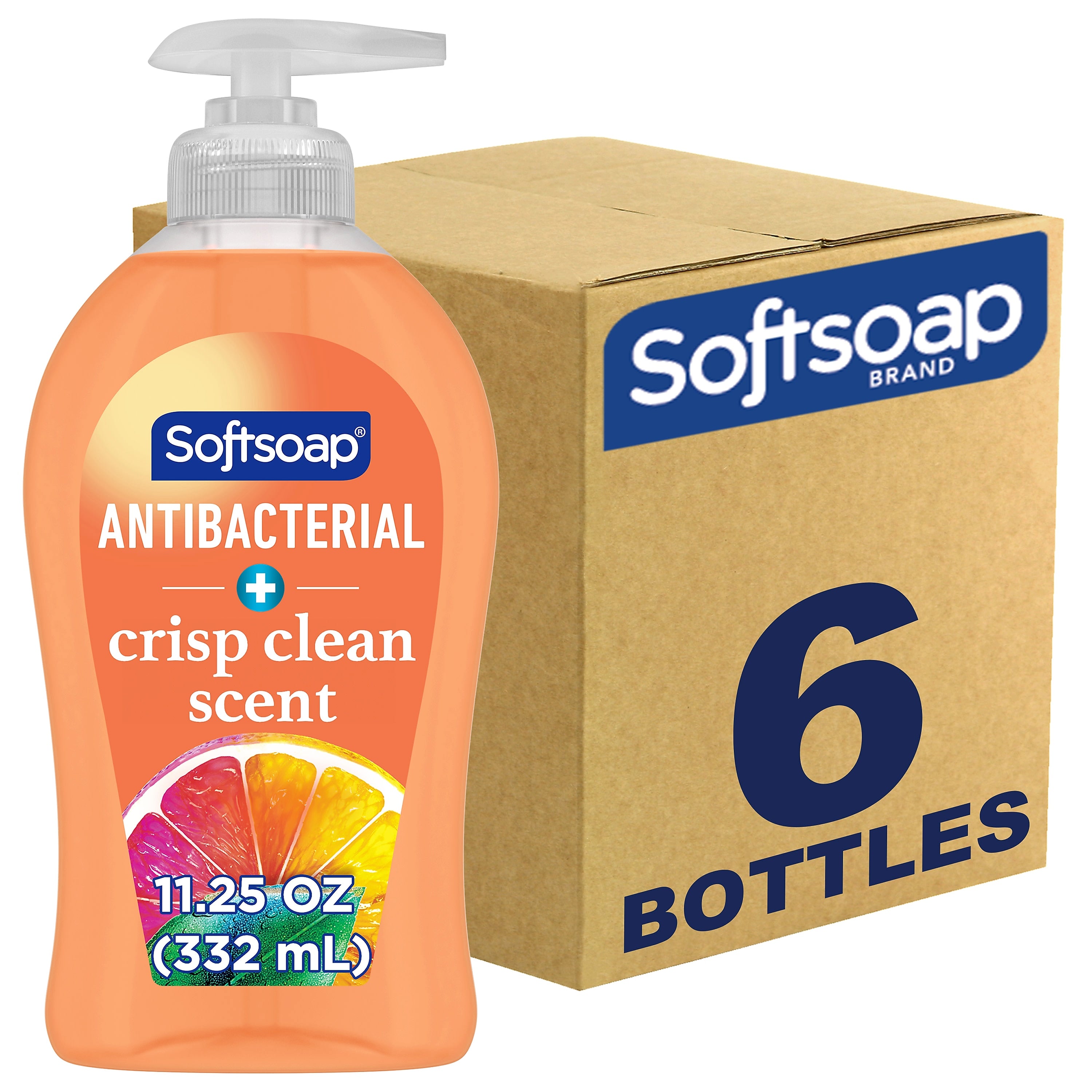 Softsoap Antibacterial Liquid Hand Soap, Crisp Clean Scent, 11.25 oz., 6/Carton (US03562)
