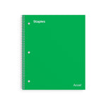 Staples Premium Poly 1-Subject Notebook, 8" x 10.5", Wide Ruled, 100 Sheets, Green (TR51452)