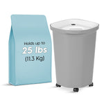 Iris 30 Quart Airtight Dog & Cat Food Container with Lid, Plastic, Elephant Gray (500313)