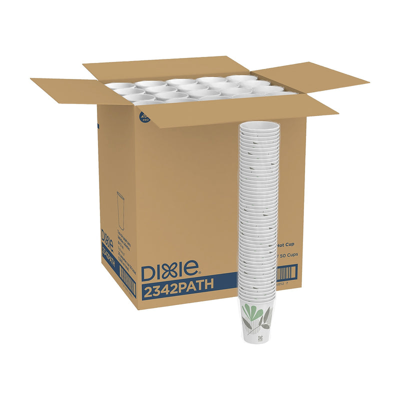 Dixie Pathways Poly Paper Hot Cups, 12 oz., White, 1000/Carton (2342PATH)