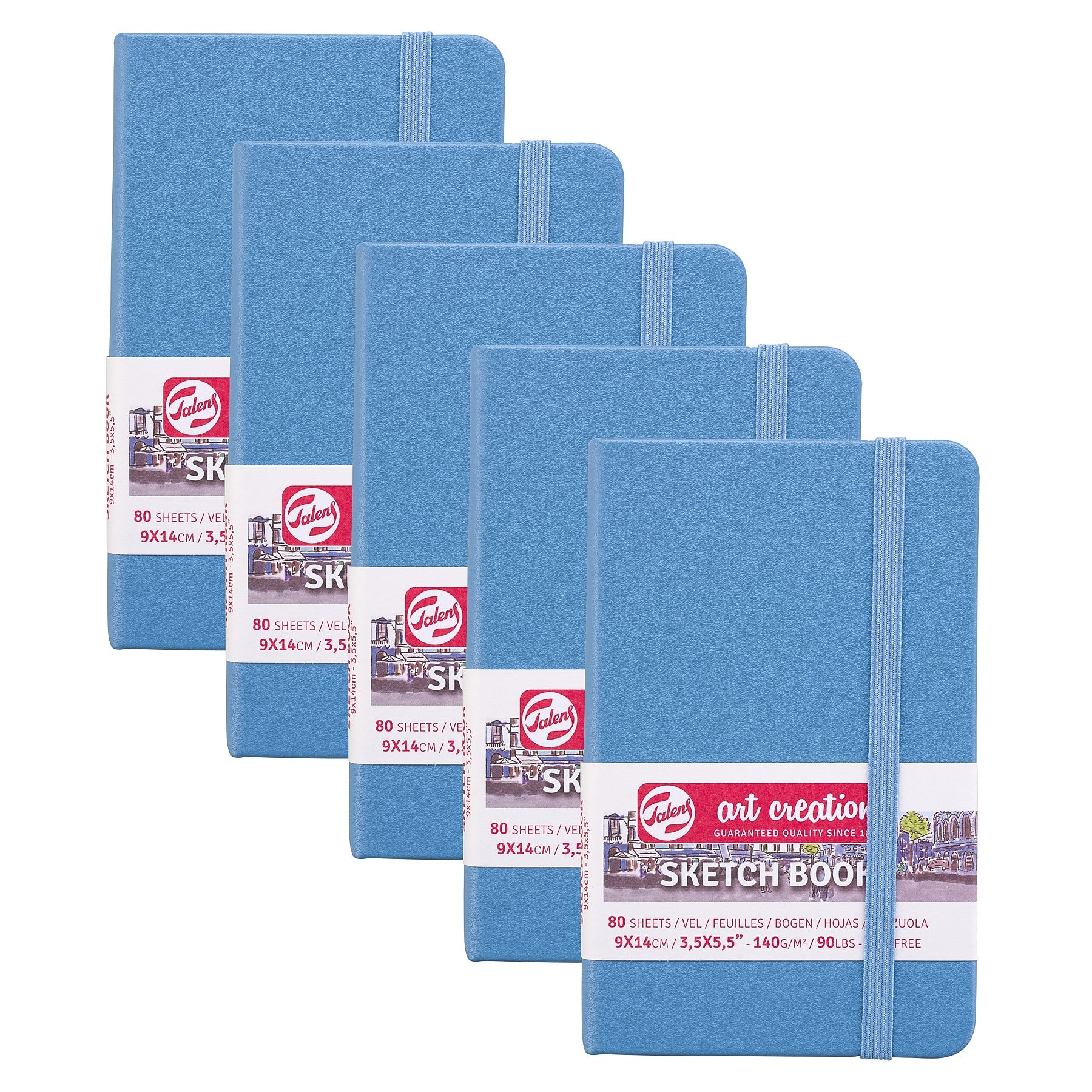 Talens Art Creation 3.5" x 5.5" Sketch Book, 80 Sheets/Book, 5/Bundle (TLN9314211M-5)