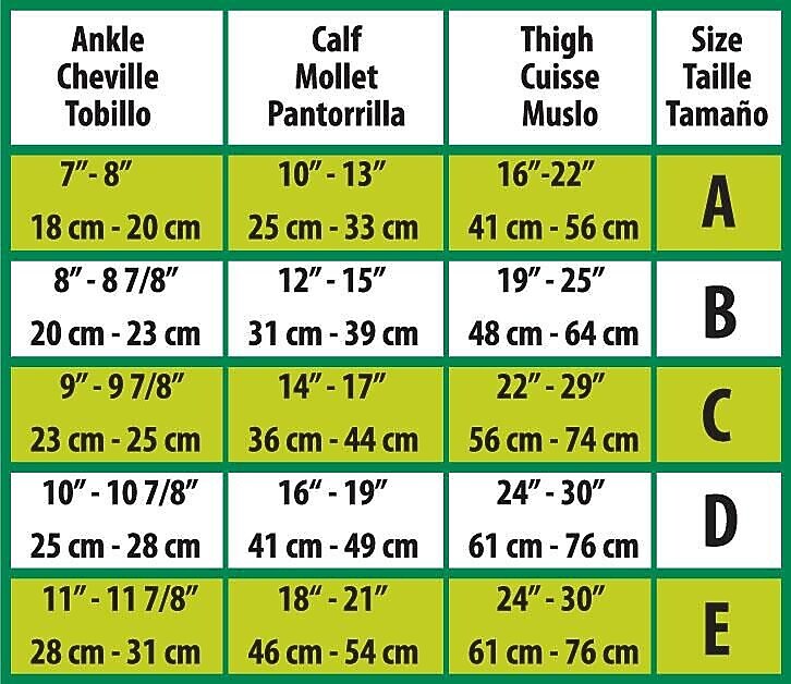 Curad 20-30mmHg Thigh High Compression Hosiery, Black, E Size, Regular Length, Each (MDS1709EBH)