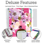 Global Printed Products Deluxe Spring Floral 8.5" x 11" Academic Teacher Planner, Plastic Cover (NAD-UNDTP-30)