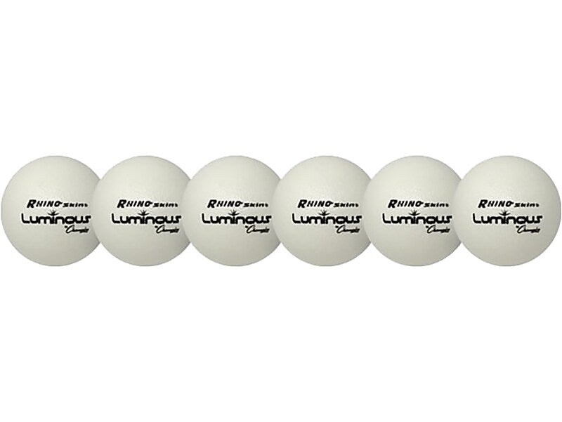 Champion Sports Rhino Skin Luminous 6.3" Dodgeball, White, 6/Set (RXLUMSET)