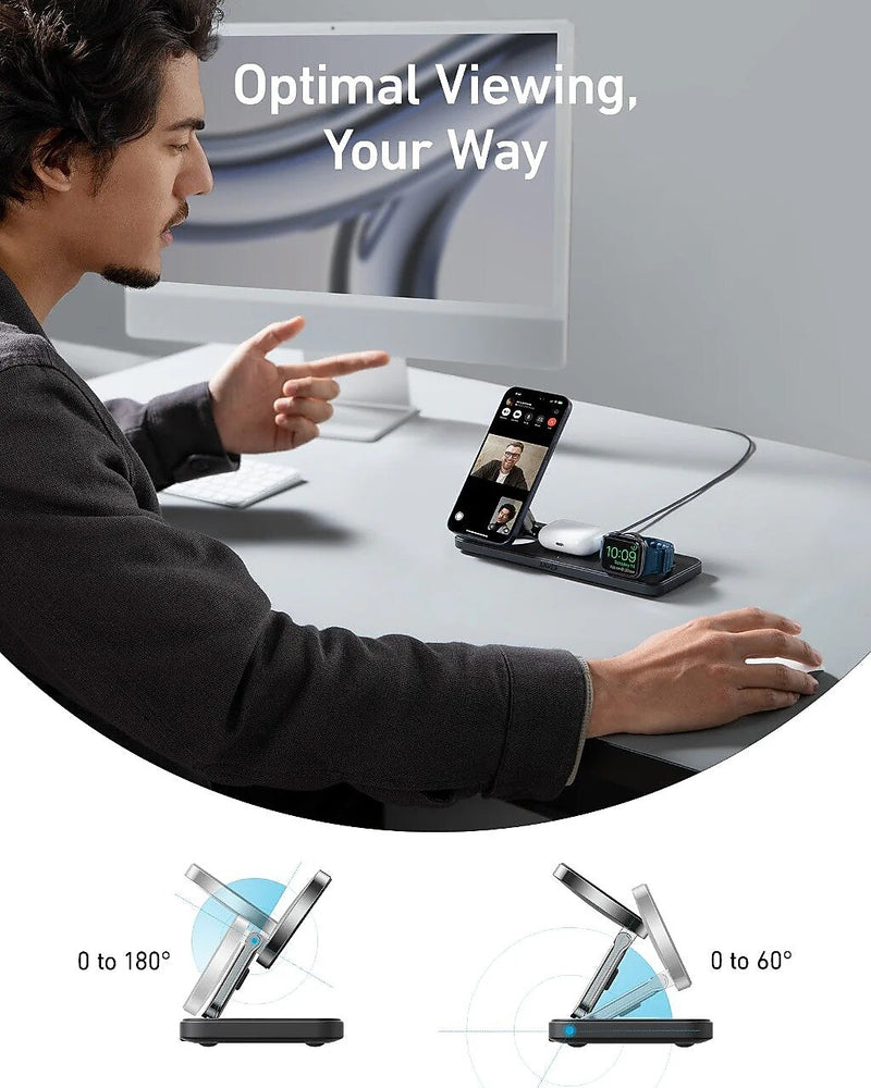 Anker MagGo Wireless Charging Station, Black (B25M1111-1)