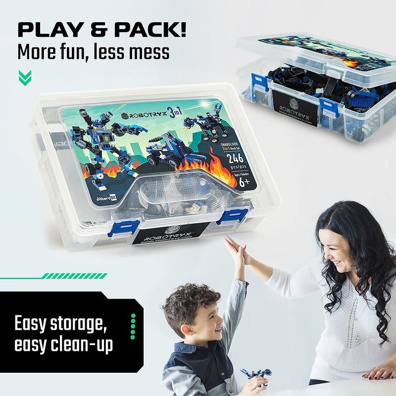 JITTERYGIT Robotryx Blue SnabGlider Robot Building Toy, 246 Pieces/Pack (ROBOTRYX-BLUE)