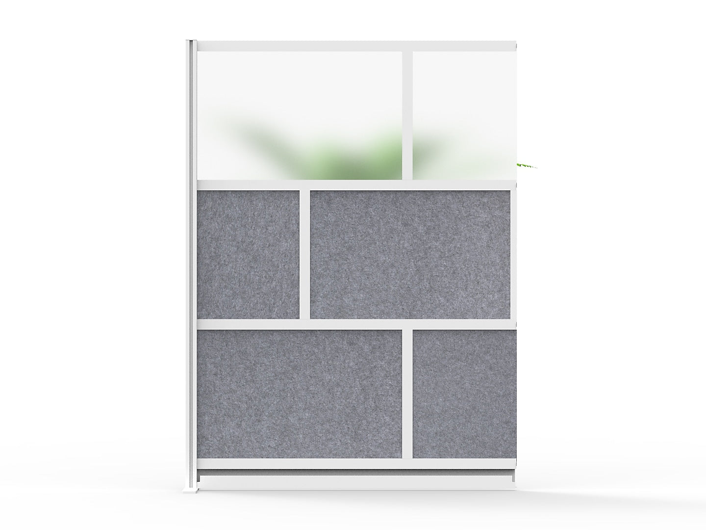 Luxor Modular Room Divider Add-On Wall, 70"H x 53"W, Gray/Frosted PET/Acrylic (MW-5370-XFCG)