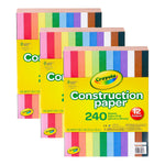 Crayola 9" x 12" Construction Paper, Assorted Colors, 240 Sheets/Pack, 3 Packs/Bundle (BIN993200-3)
