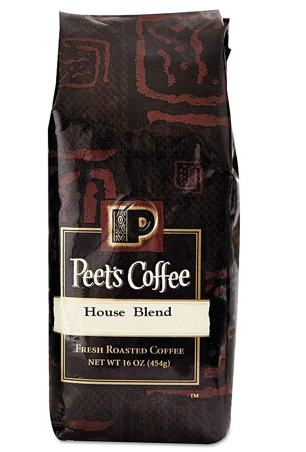 Peet's Coffee House Blend Ground Coffee, Dark Roast, 16 oz. (PEE501619)