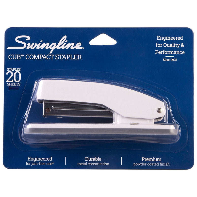 Swingline Cub Reduced-Effort Desktop Stapler, 20-Sheet Capacity, Arctic White (S701067)