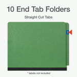 Pendaflex Pressboard Classification Folder, 2-Dividers, 2" Expansion, Letter Size, Green, 10/Box (1006948)