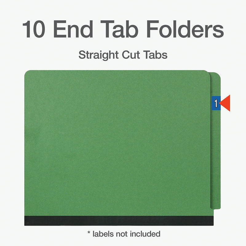 Pendaflex Pressboard Classification Folder, 2-Dividers, 2" Expansion, Letter Size, Green, 10/Box (1006948)