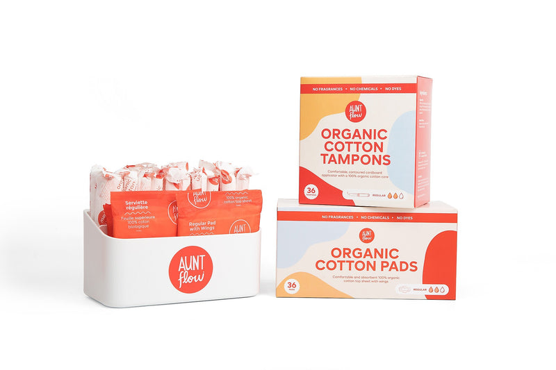 Aunt Flow Sanitary Pad and Tampon Display Box, White (DISP-BOX-2)