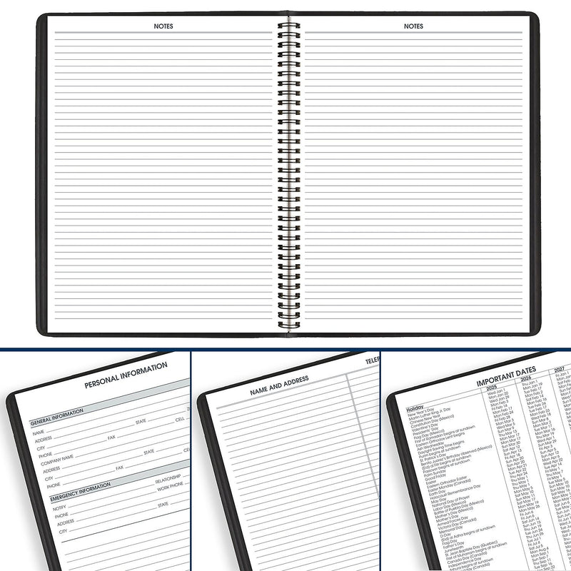 2025-2026 AT-A-GLANCE 8.25" x 11" Academic Year Weekly Appointment Book, Faux Leather Cover, Black (70-957-05-26)
