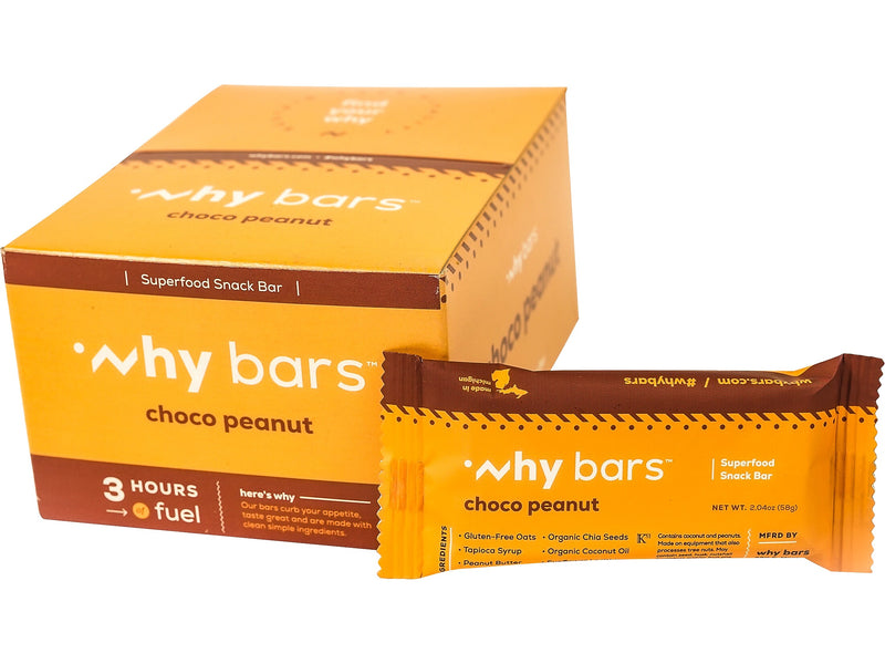 Why Bars Gluten-Free Choco Peanut Superfood Snack Bar, 2.04 oz., 12 Bars/Box (WB2)