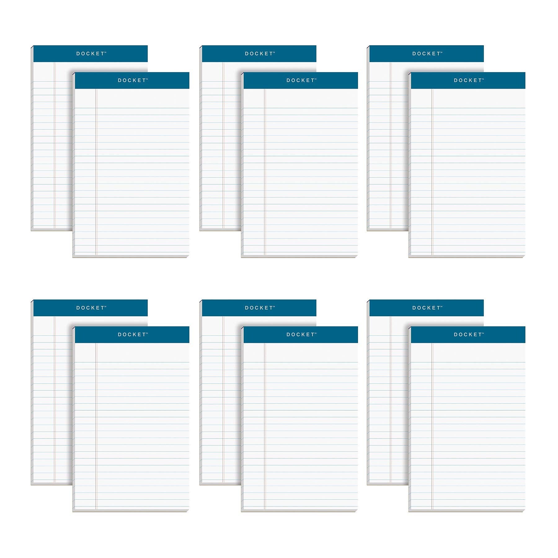TOPS Docket Notepads, 5" x 8", Narrow Ruled, White, 50 Sheets/Pad, 12 Pads/Pack (TOP 63360)