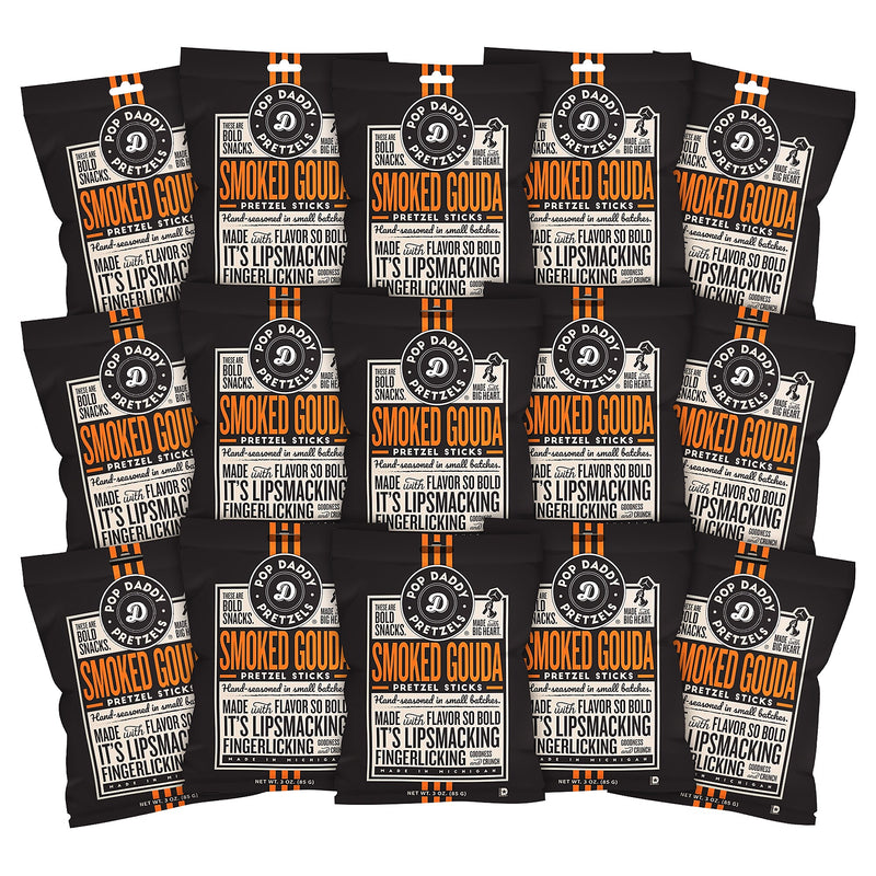 Pop Daddy Smoked Gouda Pretzel Sticks, 45 oz., 15/Pack (220-02548)