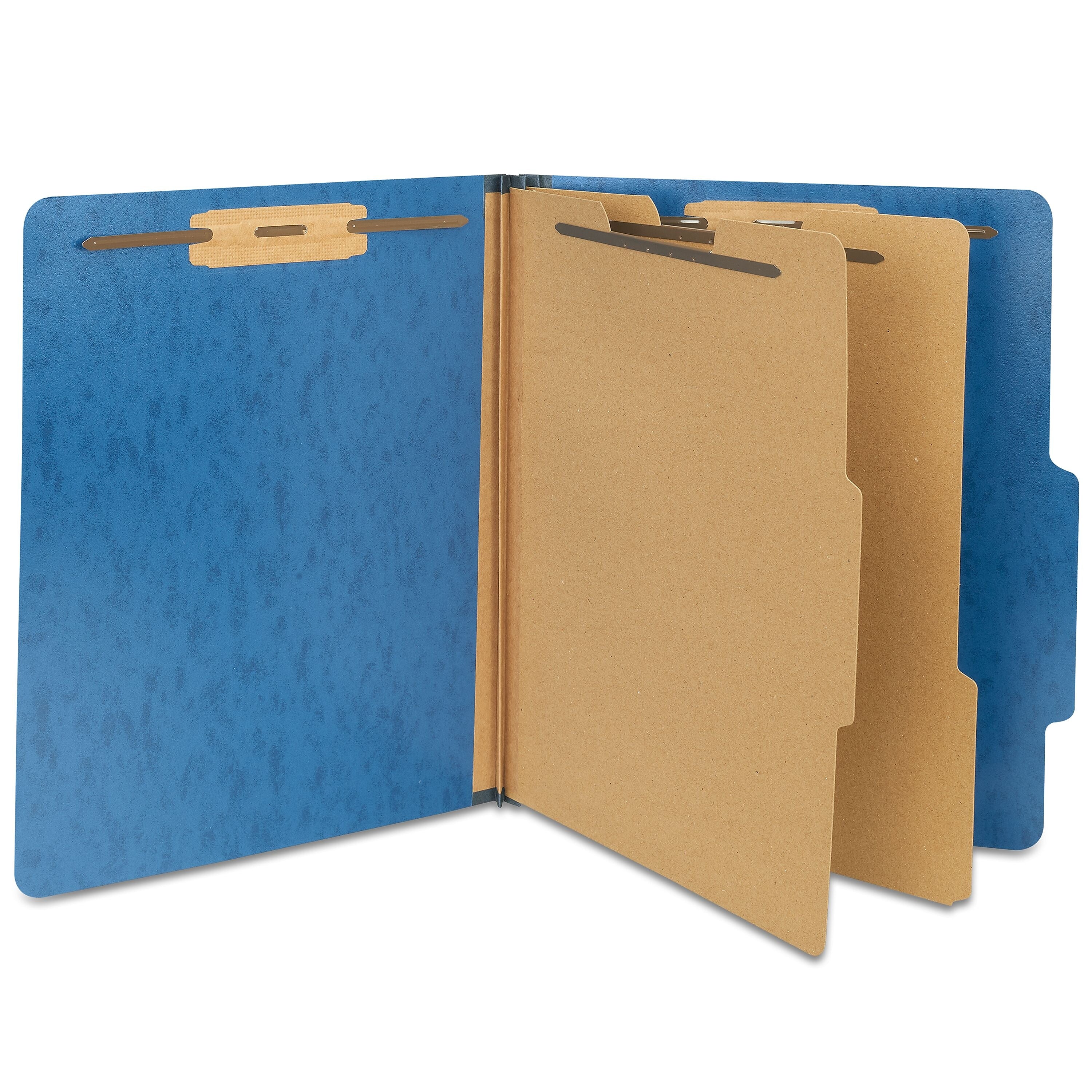 Staples Moisture Resistant Classification Folder, 2-Dividers, 2.5" Expansion, Letter Size, Dark Blue, 10/Box (ST614620-CC)
