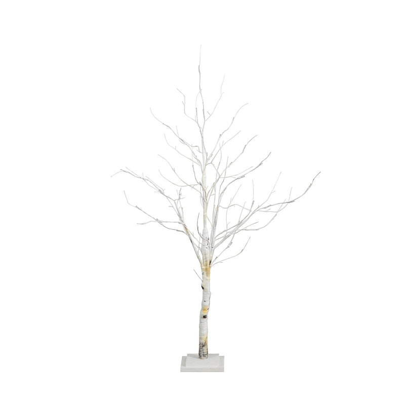 Nearly Natural 4-ft Pre-Lit Artificial White Birch Tree with 51 White LED Lights (T4930)