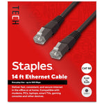 Staples TECH 14 ft. Cat 5E Ethernet Cable, Male to Male, Gray (ST62449)