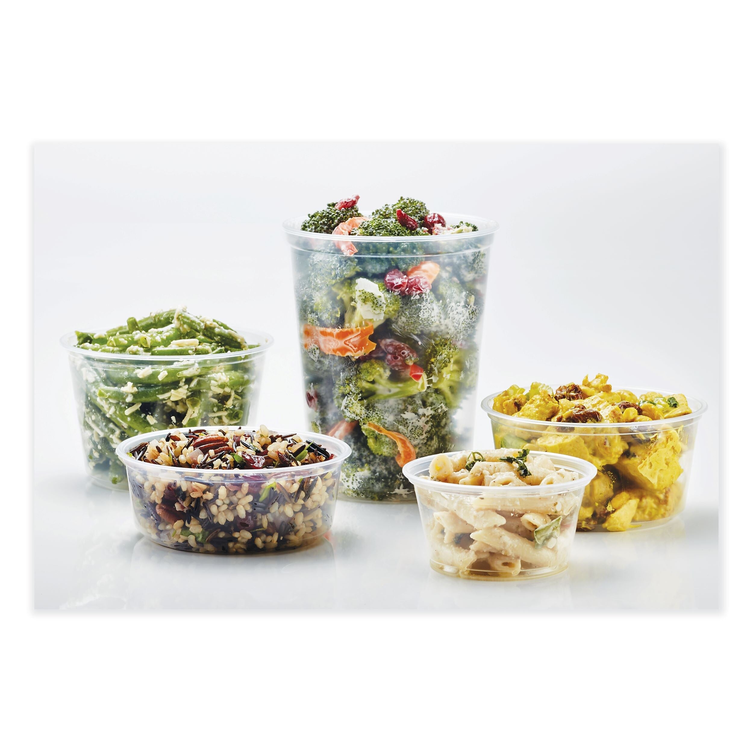 Fabri-Kal Microwavable Deli Containers, 12 oz, 4.6 Diameter x 2.3 h, Clear, Plastic, 500/Carton